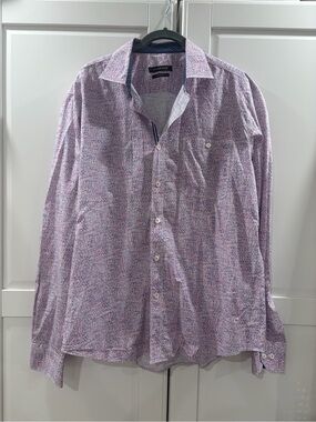 Bugatchi Men’s Lavender Micro-Pattern Button-Down Shirt